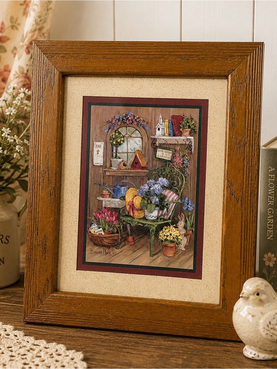Other - Vintage Home Interiors Garden Print Wall Art Framed Cottagecore Floral Decor USA